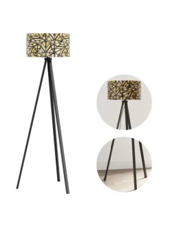 Stehlampe Royal Tunbridge Wells in Hellbraun Schwarz (H)140cm (B)40cm (T)40cm