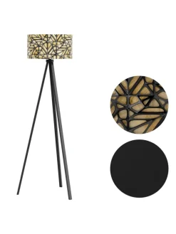 Stehlampe Royal Tunbridge Wells in Hellbraun Schwarz (H)140cm (B)40cm (T)40cm