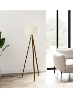 Stehlampe Royal Tunbridge Wells in Braun Weiß (H)140cm (B)40cm (T)40cm