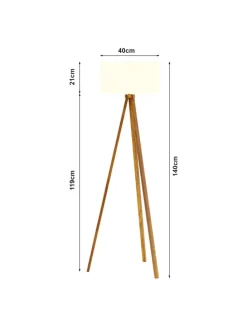 Stehlampe Royal Tunbridge Wells in Braun Weiß (H)140cm (B)40cm (T)40cm