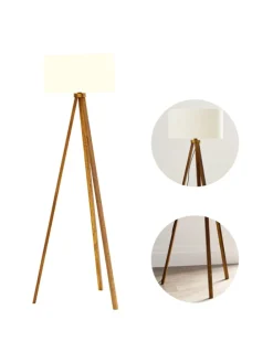 Stehlampe Royal Tunbridge Wells in Braun Weiß (H)140cm (B)40cm (T)40cm