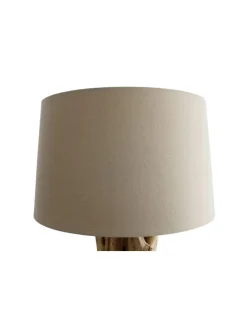 Stehleuchte 145 cm aus Treibholz handgefertigt mit Leinenschirm in Weiß