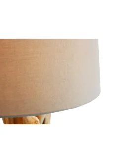 Stehleuchte 145 cm aus Treibholz handgefertigt mit Leinenschirm in Weiß