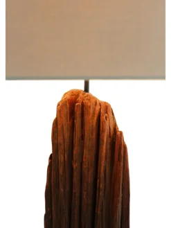 Stehleuchte 175 cm handgefertigt aus Treibholz Natur mit Leinenschirm in Weiß