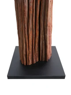 Stehleuchte 175 cm handgefertigt aus Treibholz Natur mit Leinenschirm in Weiß