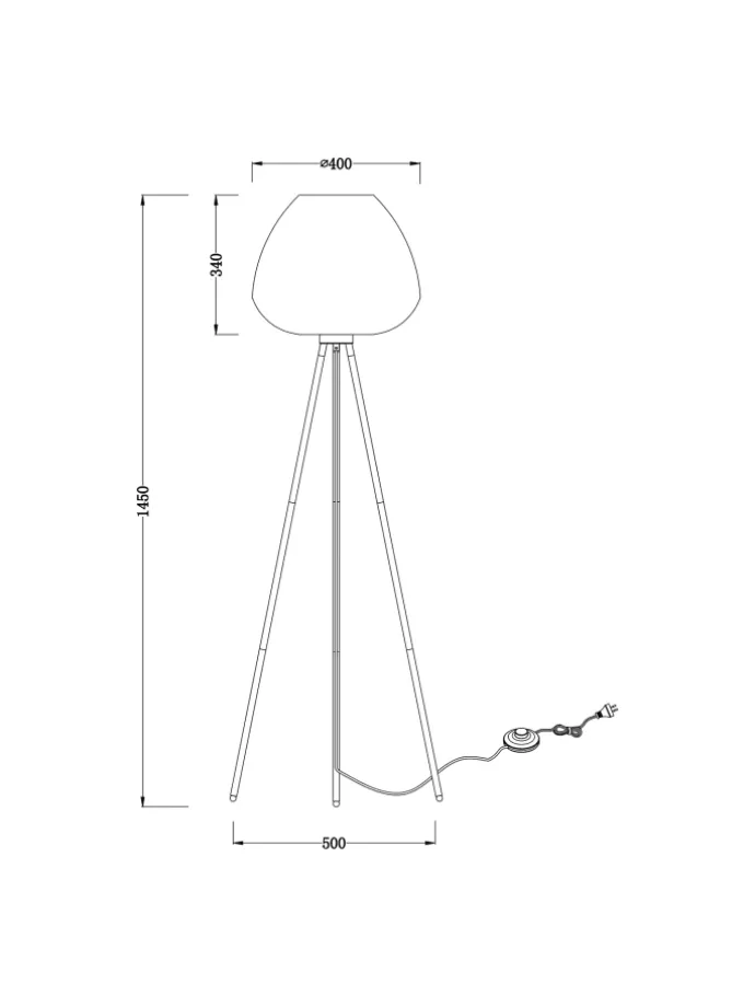 Stehleuchte ARA in Grau / Schwarz