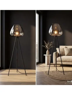 Stehleuchte ARA in Grau / Schwarz