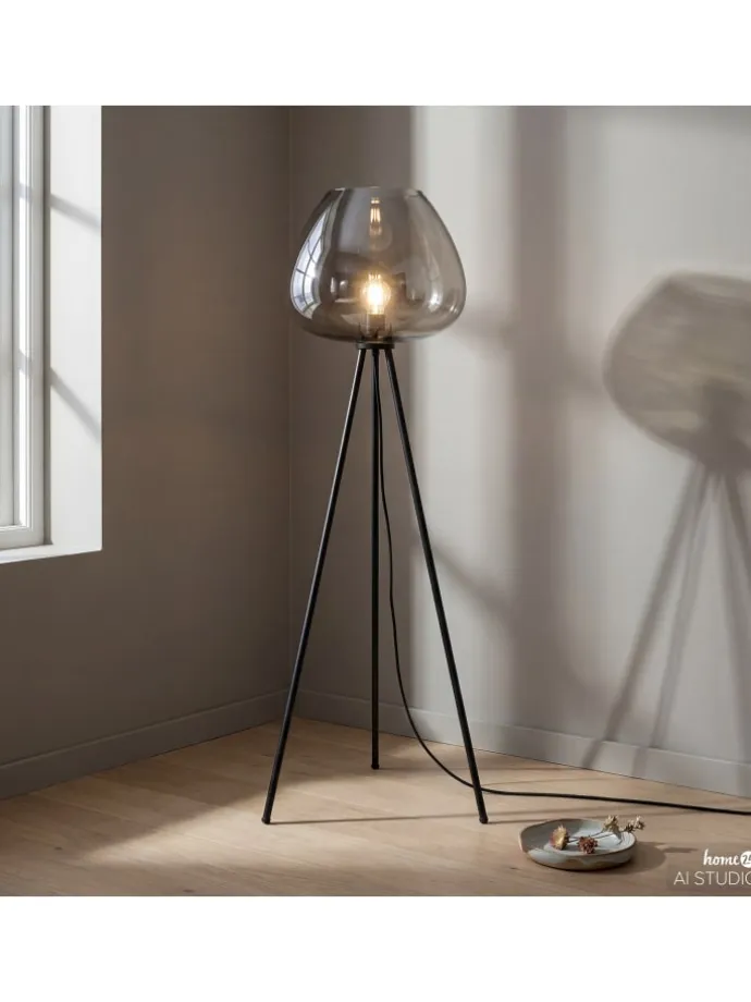 Stehleuchte ARA in Grau / Schwarz