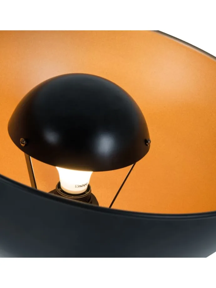 Stehleuchte "BERNICE" in schwarz-gold - (L)55 cm x (B)55 cm x (H)153 cm