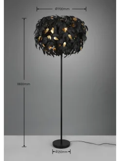 Stehleuchte LEAVY in schwarz matt