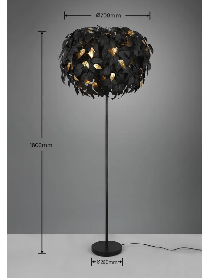 Stehleuchte LEAVY in schwarz matt