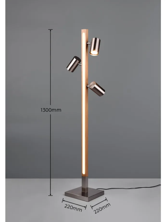 Stehleuchte MARLEY in Nickel matt