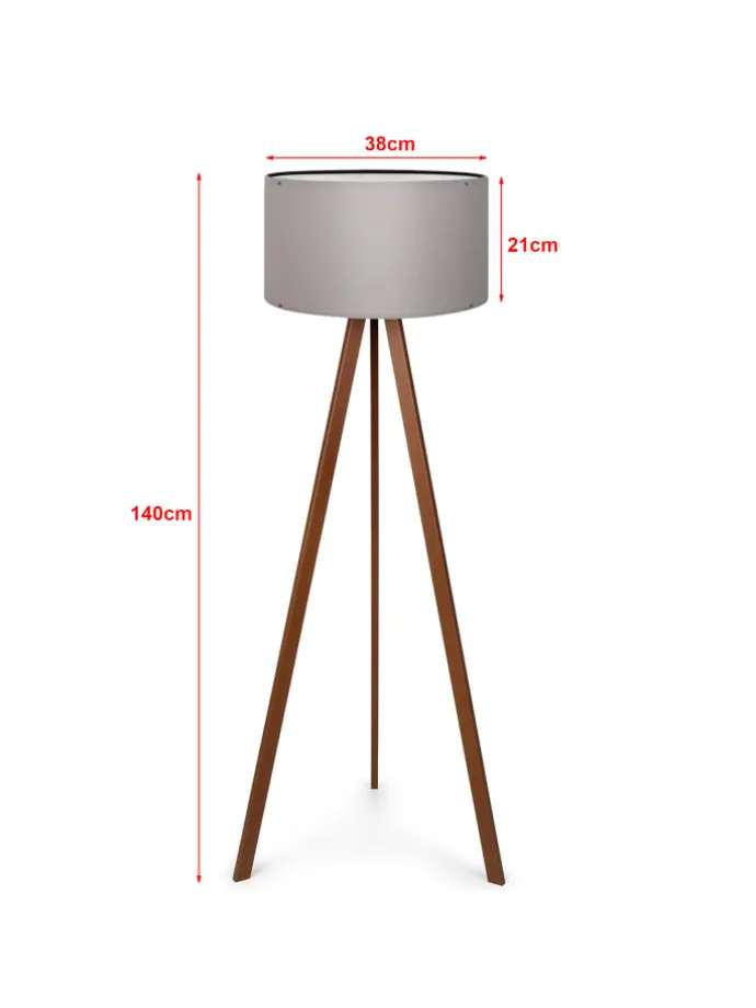 Stehleuchte Newport in Grau (H)140cm (D)38cm