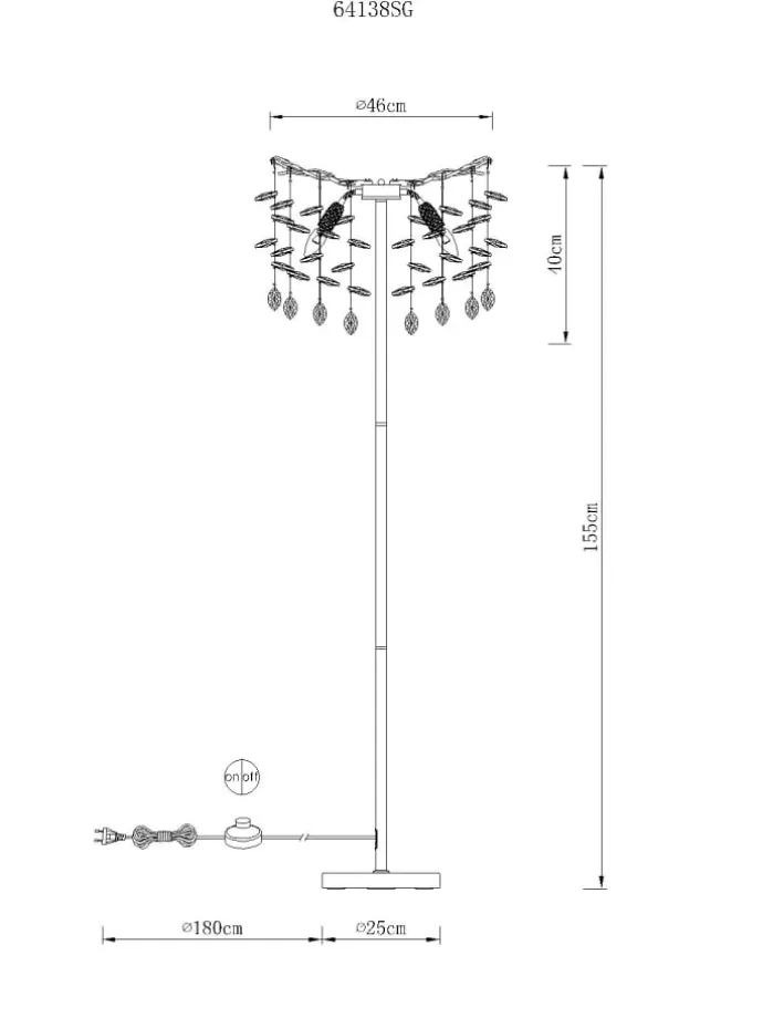 Stehleuchte "QUEENA" in gold