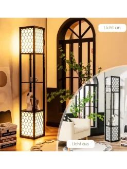 Stehleuchte Regal in Schwarz