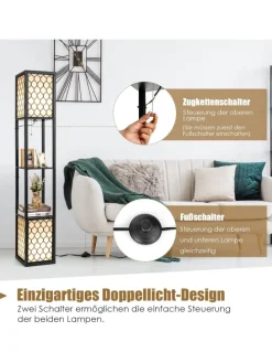 Stehleuchte Regal in Schwarz