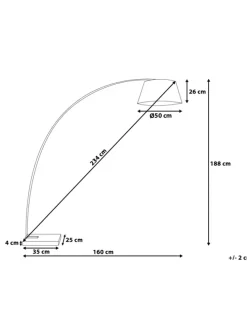 Stehleuchten BENUE in Weiß - (W) 50 x (H) 188 x (L) 50 cm