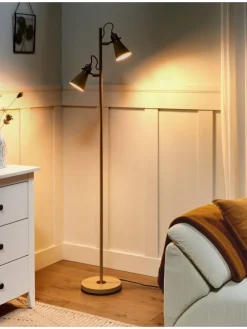 Stehleuchten MOYOLA in Beige/Gold - (W) 25 x (H) 165 x (L) 42 cm