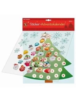 Sticker-Adventskalender | Metallic-Look, VE: 6