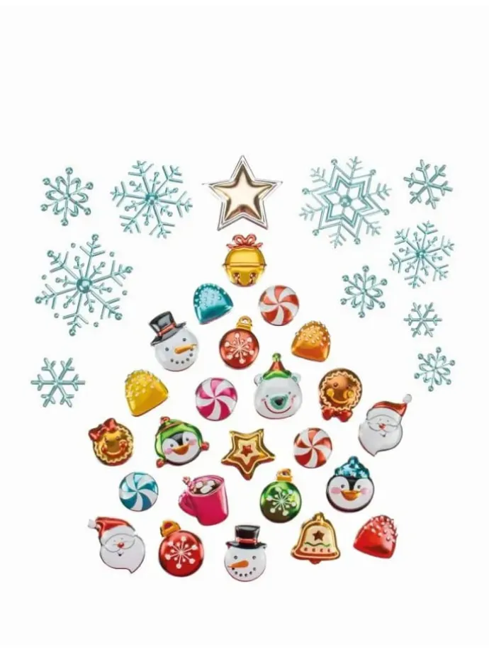 Sticker-Adventskalender | Metallic-Look, VE: 6
