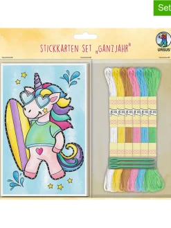 Stickkarten-Set "Ganzjahr" in Bunt