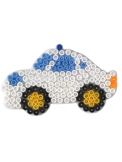 Stiftplatten-Set Fahrzeuge, weiß für Midi-Bügelperlen - ab 5 Jahren