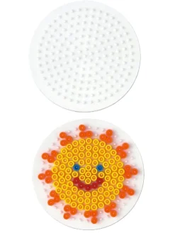 Stiftplatten-Set kleine Basics, weiß für Midi-Bügelperlen - ab 5 Jahren