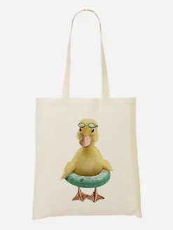 Stoffbeutel "Duck Bouee" in Creme/ Bunt - (B)36 x (H)43 cm