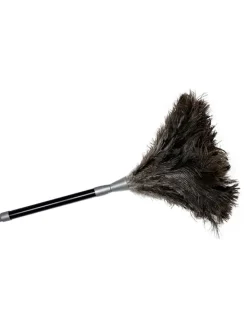 Straußenfederstaubwedel in Schwarz - (H)81 x Ø 20 cm