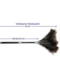 Straußenfederstaubwedel in Schwarz - (H)81 x Ø 20 cm