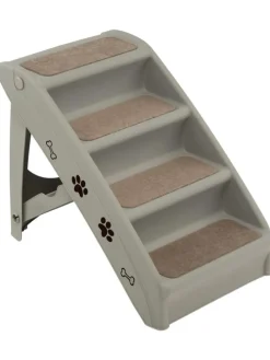 4-stufig Haustiertreppe in Grau