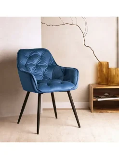 Stuhl ''Flossi'' in Dunkelblau - (B)57 x (H)84 x (T)63 cm