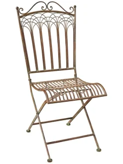 Stuhl "Iron Line" in Braun - (B)45 x (H)92 x (T)57 cm