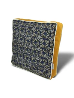 Stuhlkissen in Dunkelblau/ Gold