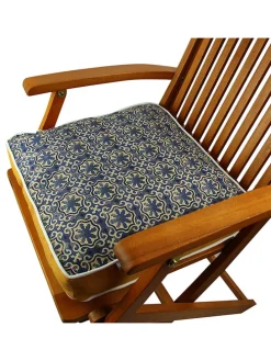 Stuhlkissen in Dunkelblau/ Gold