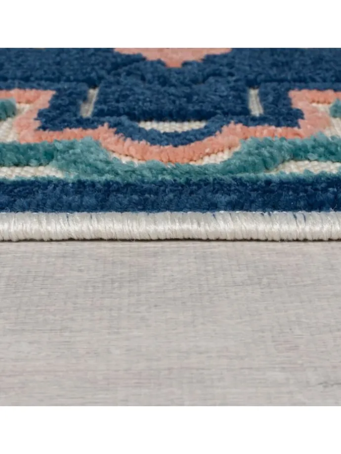 Superweicher Floral Outdoor-Teppich in Blau