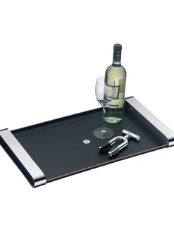 Tablett ''Club'' in Schwarz/ Silber - (L)54 x (B)32 cm