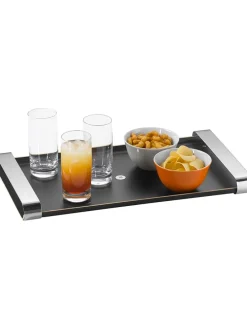 Tablett ''Club'' in Schwarz/ Silber - (L)54 x (B)32 cm