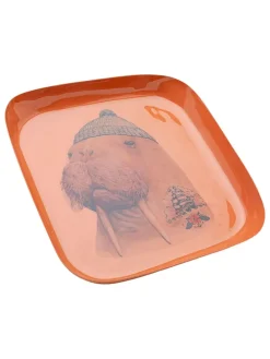 Tablett "Ego Walrus" in Orange - (L)21 x (B)21 cm