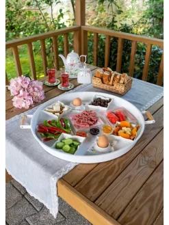 Tablett in Weiß - Ø 51 cm