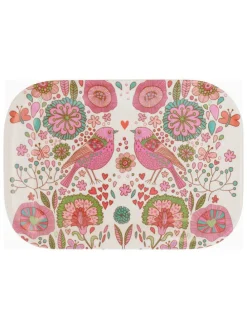 Tablett ''Merle'' in Rosa/ Beige - (L)20,5 x (B)14,5 cm