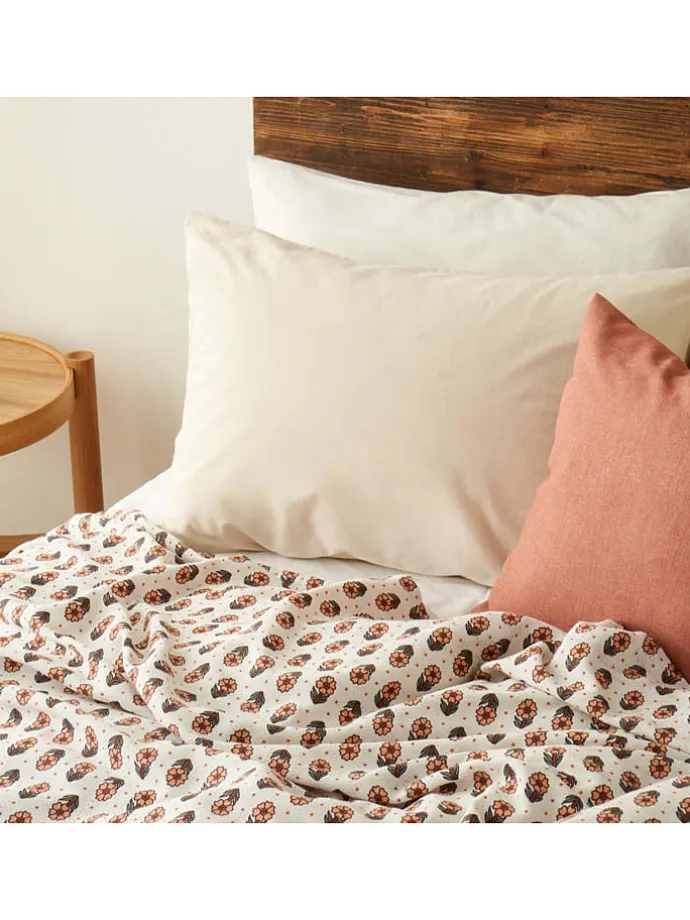 Tagesdecke in Weiß/ Orange