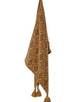 Tagesdecke ''Lyla'' in Hellbraun/ Schwarz - (L)150 x (B)130 cm