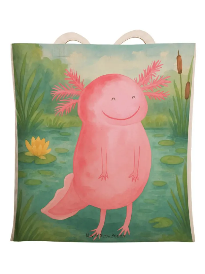 Tasche Axolotl Glücklich Design ohne Spruch in Weiß