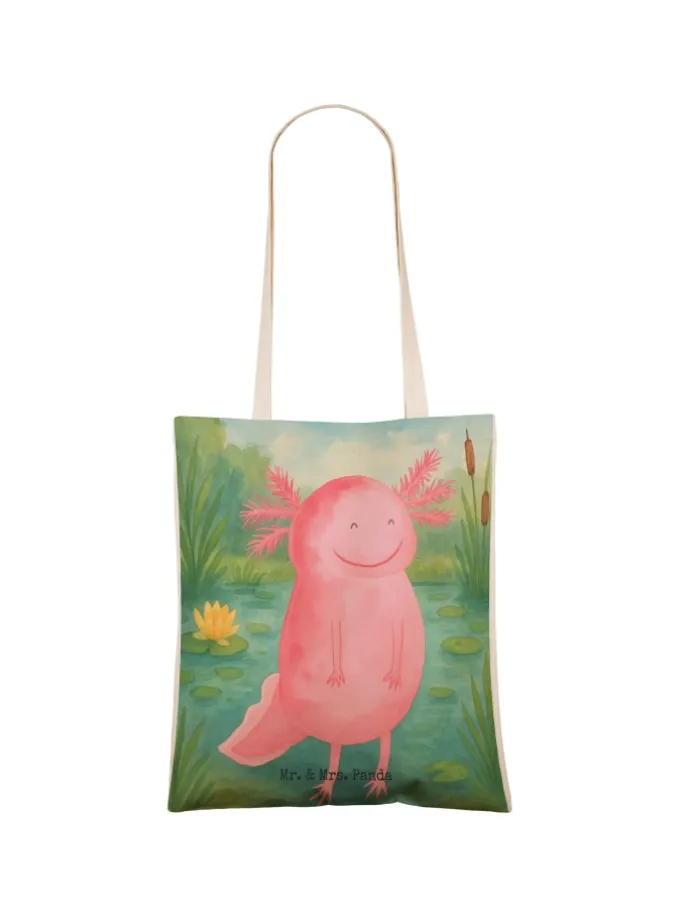 Tasche Axolotl Glücklich Design ohne Spruch in Weiß