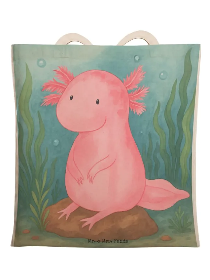 Tasche Axolotl Niedlich Design ohne Spruch in Weiß