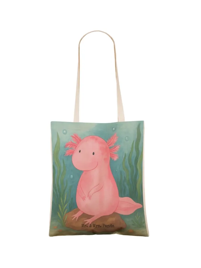 Tasche Axolotl Niedlich Design ohne Spruch in Weiß