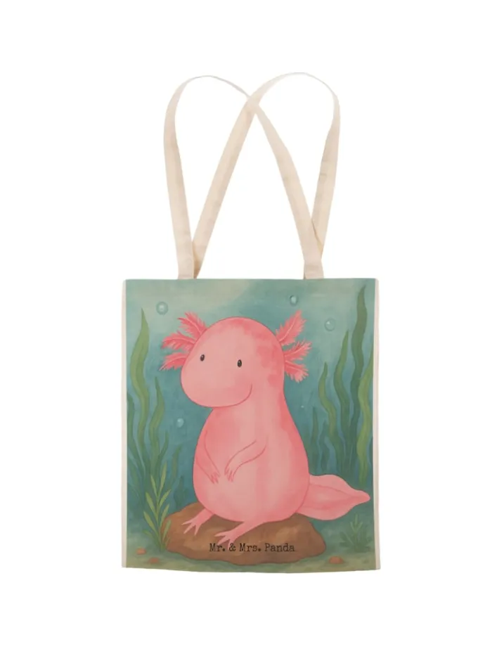 Tasche Axolotl Niedlich Design ohne Spruch in Weiß