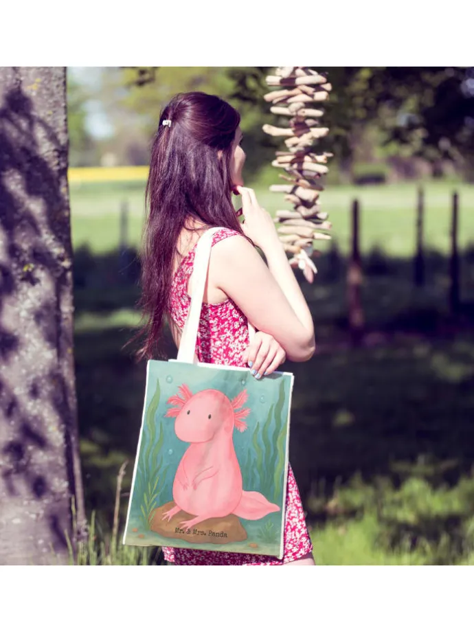 Tasche Axolotl Niedlich Design ohne Spruch in Weiß