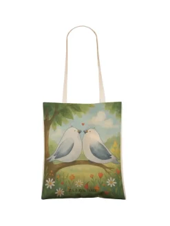 Tasche Turteltauben Liebe Design ohne Spruch in Weiß